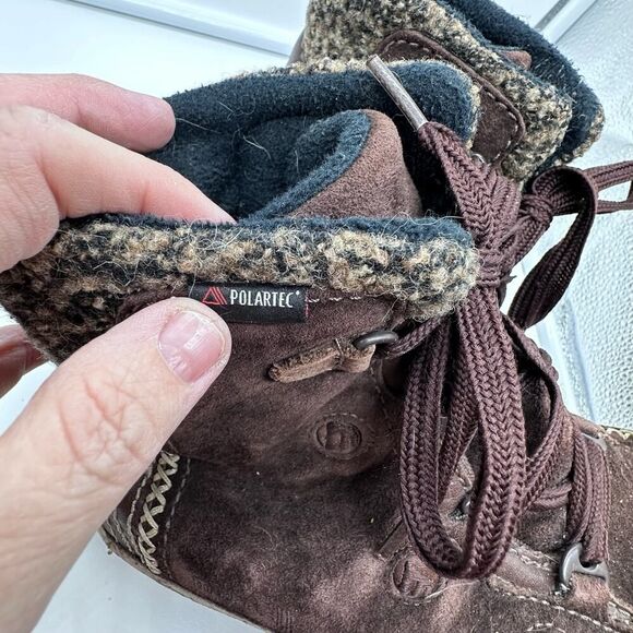 MERRELL Puffin Lace Mid Brown Suede PolarTec Women\'s Winter Boots Size 8 main image 11